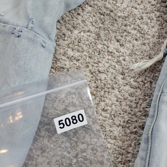 MNML Jeans Mens 31x33 Blue Denim Distressed Skater Button Fly Moto Ankle Zip - Picture 7 of 7